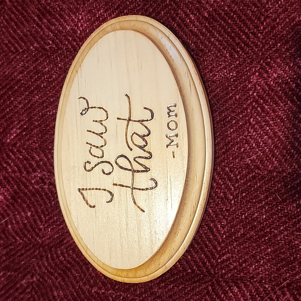 Funny Mom pyrography plaque